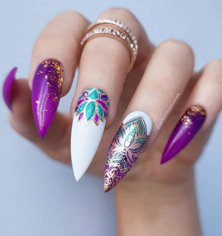 Gorgeous Acrylic Purple Nails Art Design Ideas Page Of