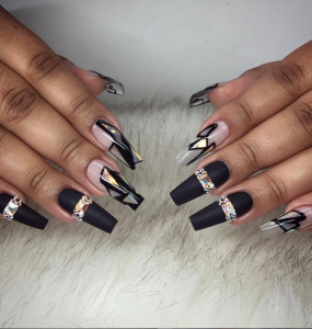 30 Incredible Acrylic Black Nail Art Designs Ideas For Long Nails