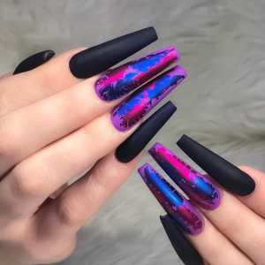 Incredible Acrylic Black Nail Art Designs Ideas For Long Nails