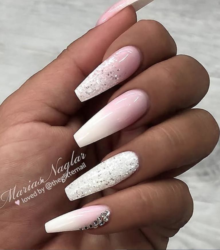 33+ French Fade With Nude And White Ombre Acrylic Nails 