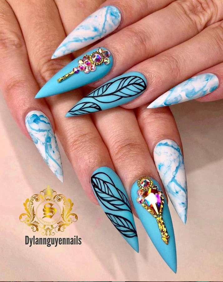Blue nails with design,  Light blue nails,   Navy blue nails,  Royal blue nails,  Acrylic blue nails,  blue nails designs,  sparkly blue nails,  glitter blue nails,  pastel blue nails,  blue stiletto nails,  blue stilleto nails,  blue sparkly nails
