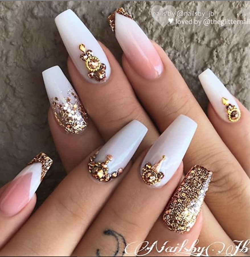 Pin on Ombre Nails With Diamonds