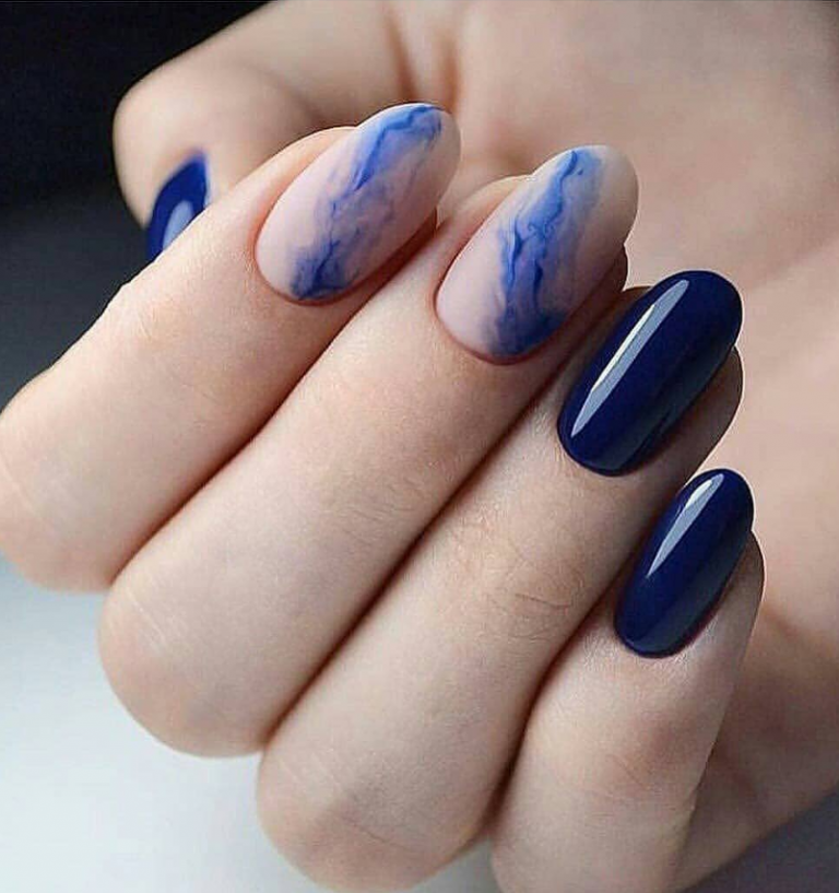 Stunning Matte Blue Nails Acrylic Design For Short Nail Fashionsum