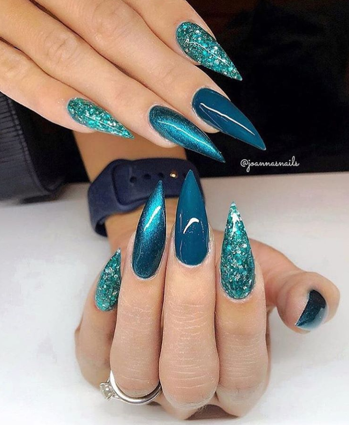 matte light blue nail designs