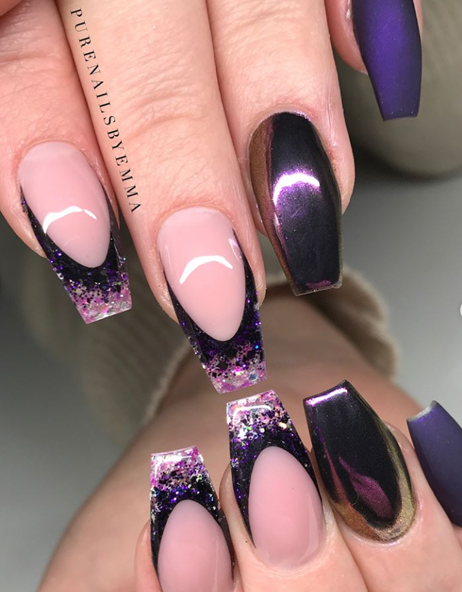 60+ Gorgeous Acrylic ?Purple Nails Art Design Ideas