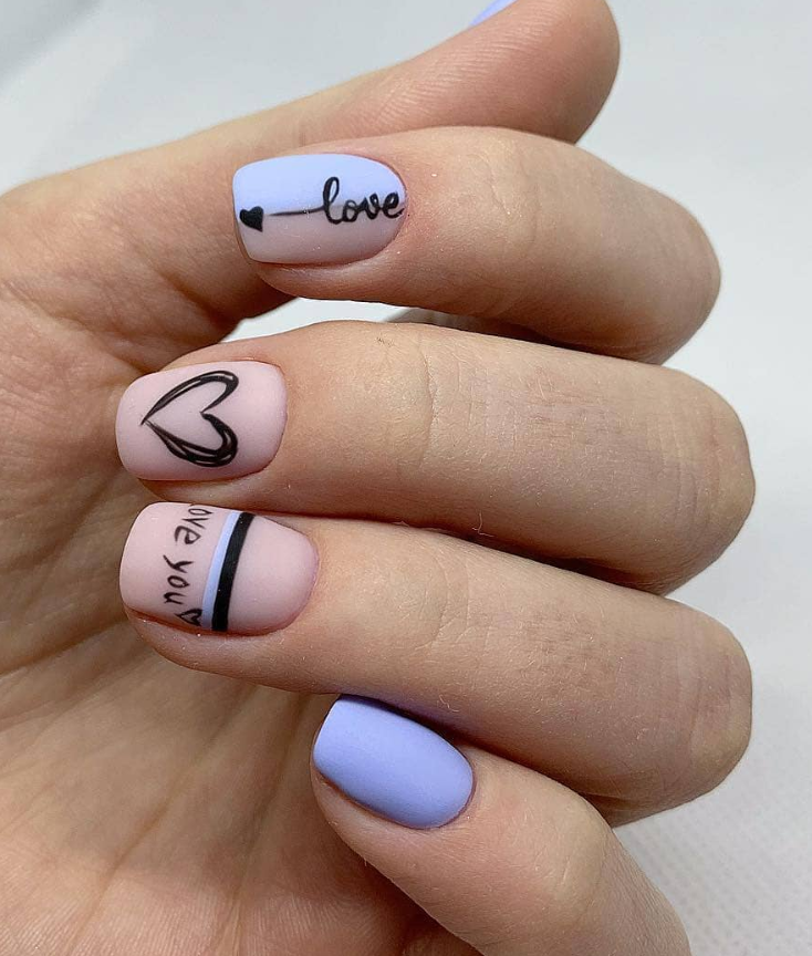 light blue nail designs short nails