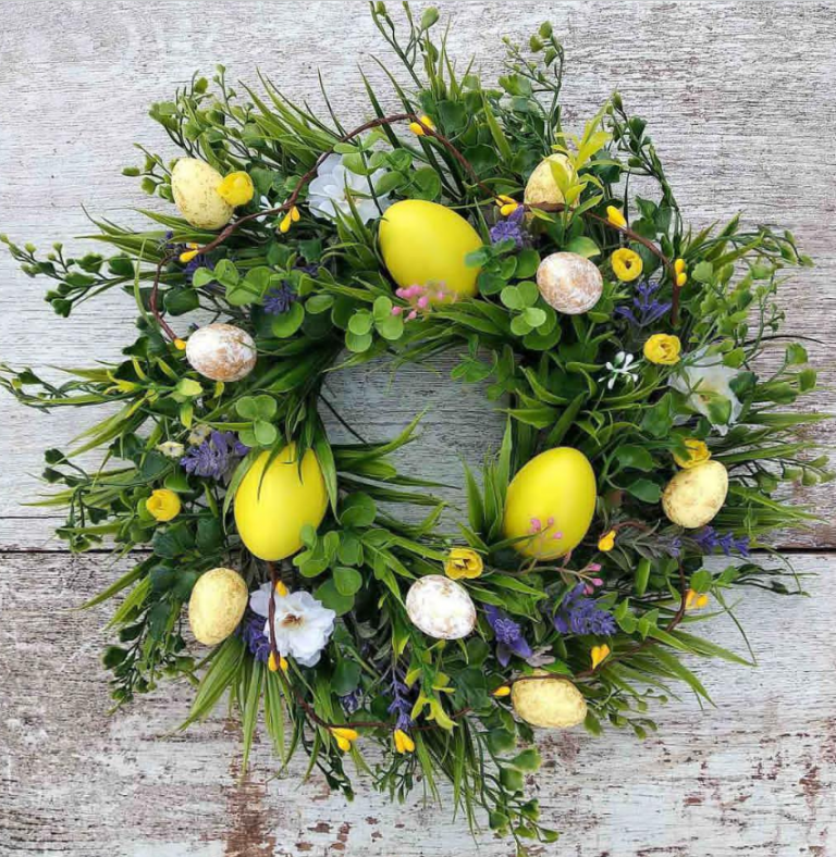 60+ Best Easter Egg Wreaths DIY For Front Door Home Decor Page 56 of