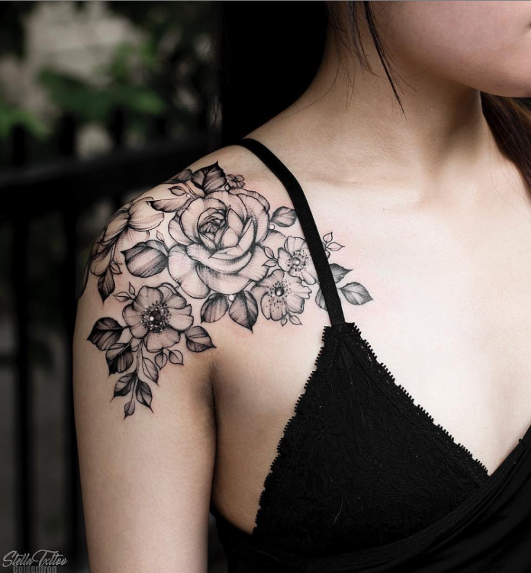 26 Awesome Floral Shoulder Tattoo Design Ideas For Woman - Page 10 of