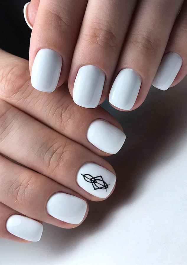 24 Elegant Acrylic White Nail Design For Short Square Nails In Summer ...