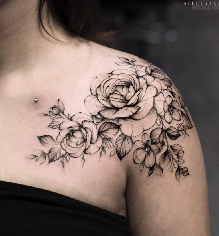 26 Awesome Floral Shoulder Tattoo Design Ideas For Woman - Page 3 of 26 ...
