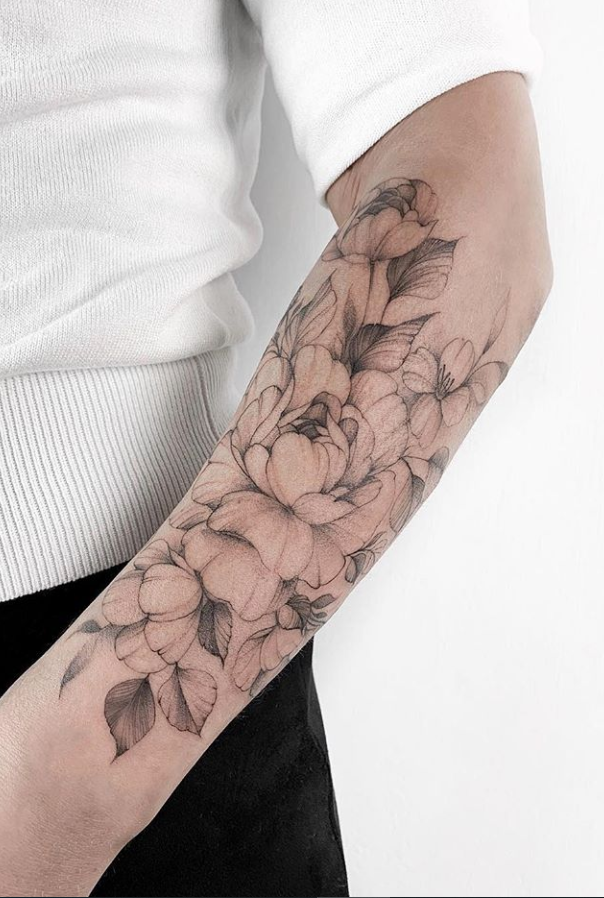 20 Unique Flower Sleeve Tattoo Design Ideas For Woman To Look Great ...