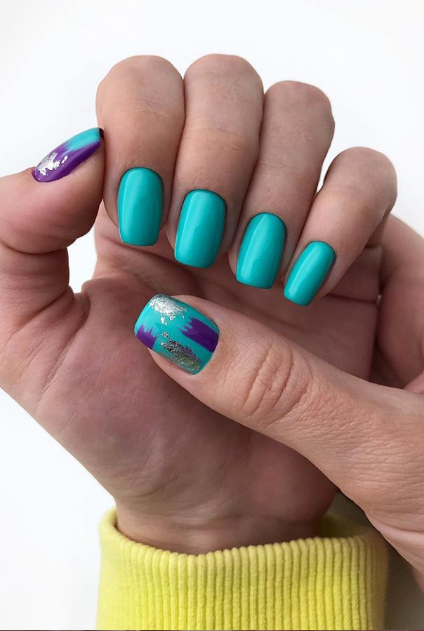 summer light blue nail designs 2021