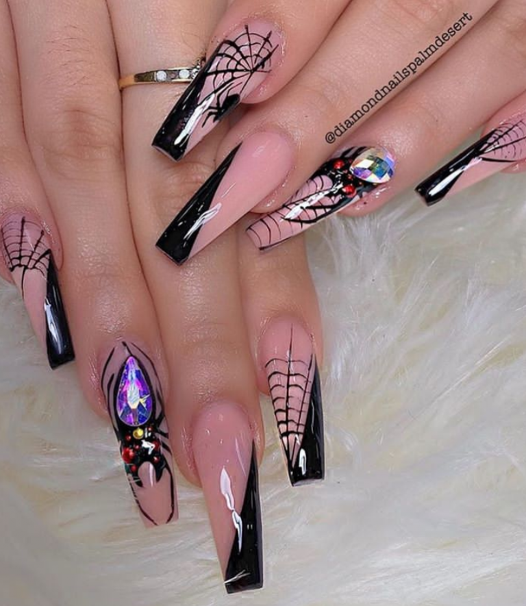 45 Gorgeous Halloween Nails Design Ideas -Spider Nails & Skull Nails ...