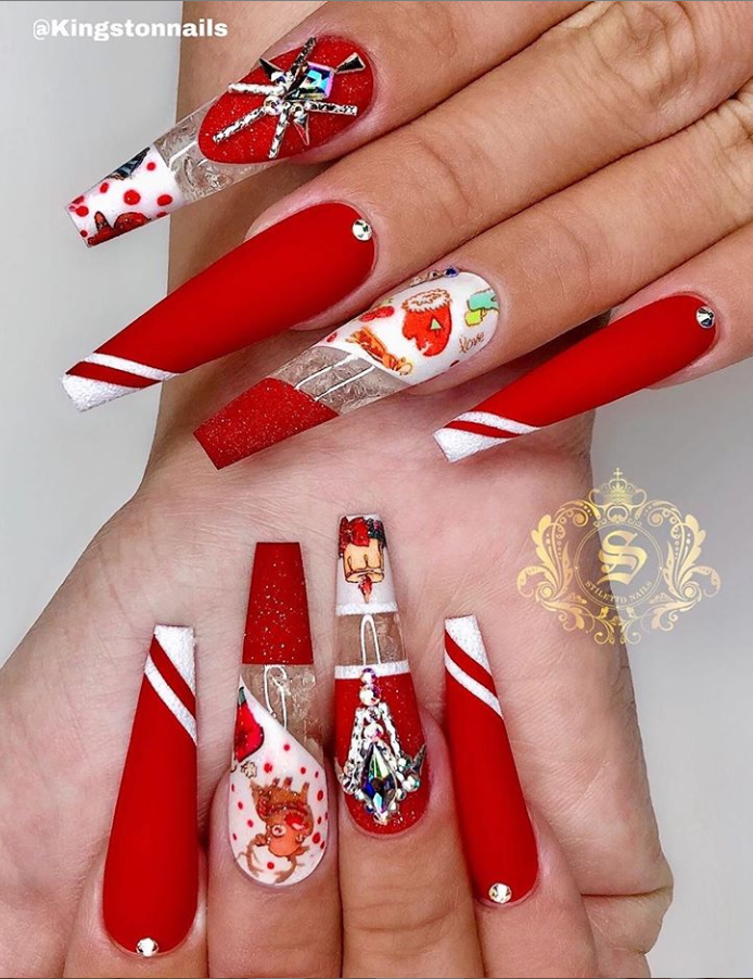 51 Fantastic Christmas Coffin Nails Design With Snowflakes - Page 12 of ...