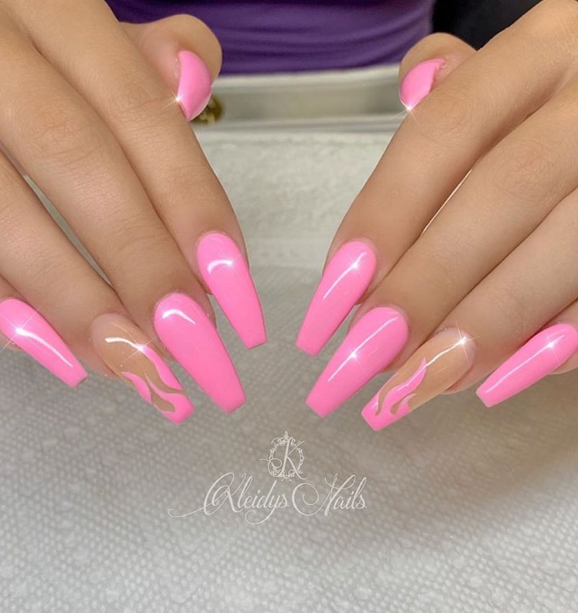35 Beautiful Acrylic Pink Coffin Nails Design 1To Be A Pretty Girl ...