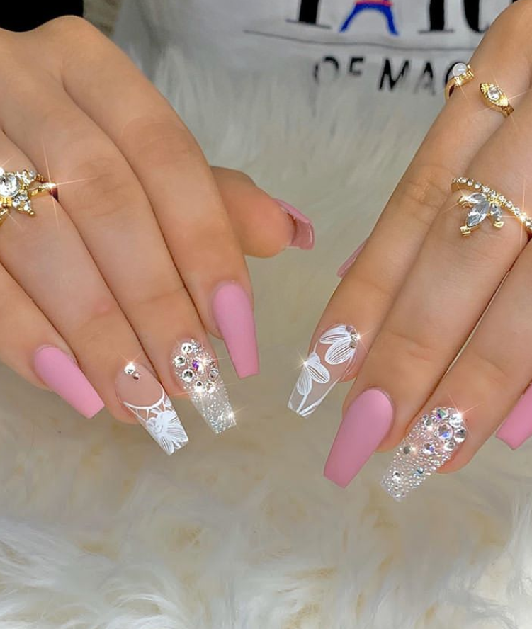 35 Beautiful Acrylic Pink Coffin Nails Design 1To Be A Pretty Girl 