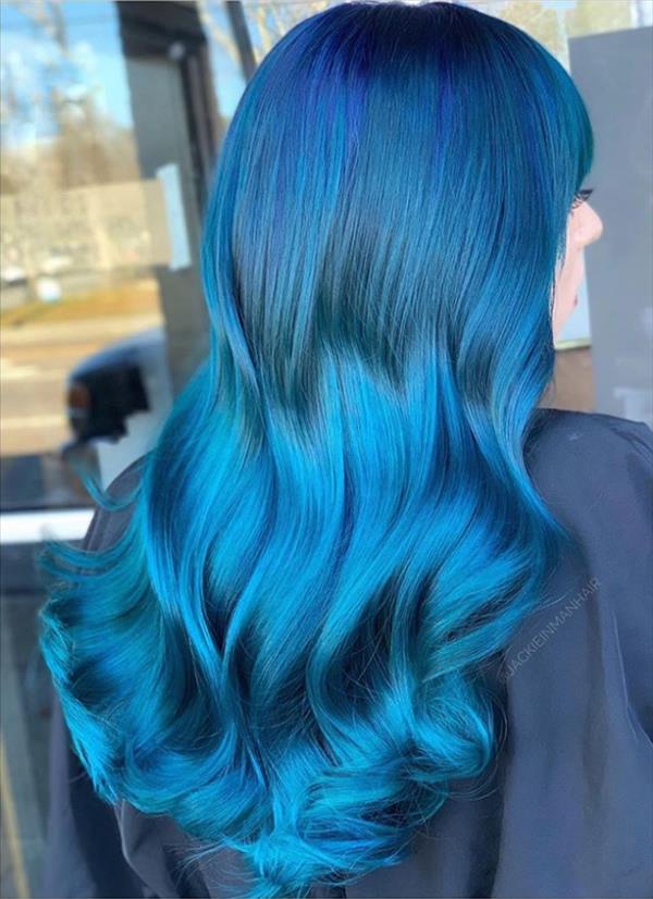 13 Gorgeous Blue Hair Color And Hairstyle Design Ideas - Fashionsum