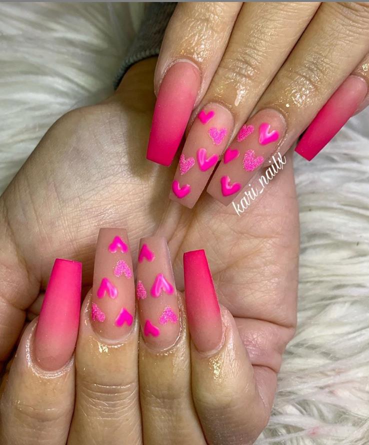 Nails Heart Middle Shape