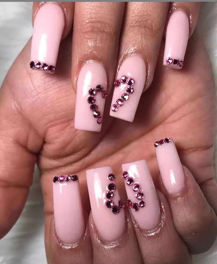 Negative Space Heart Nails