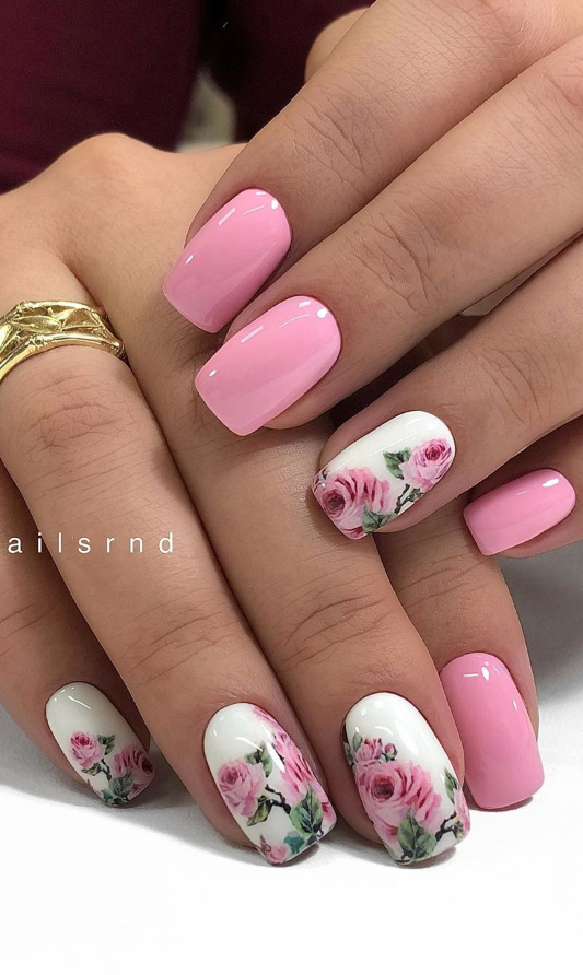 60 Pretty Pink Short Square Nails For Spring Nails Design