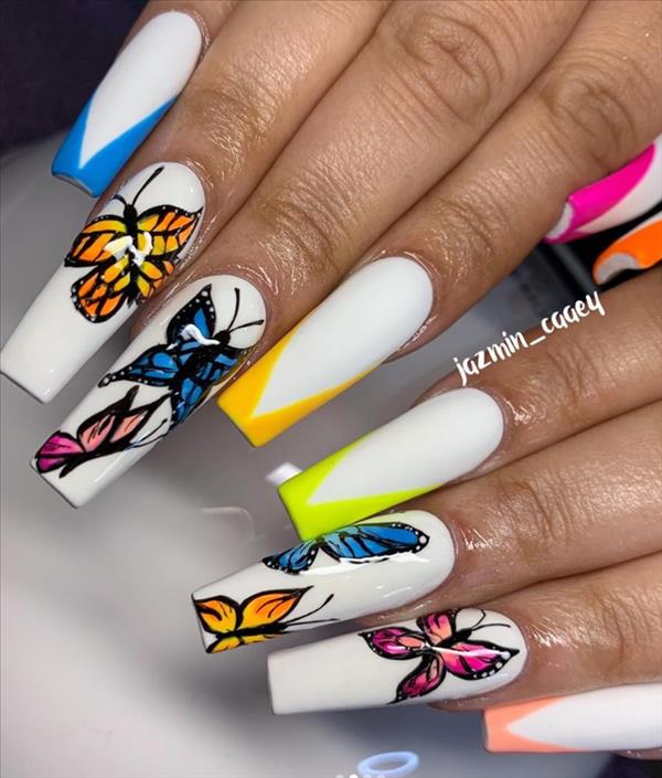 53 Hottest Acrylic Coffin Nails Design For Spring Long Nails - Fashionsum