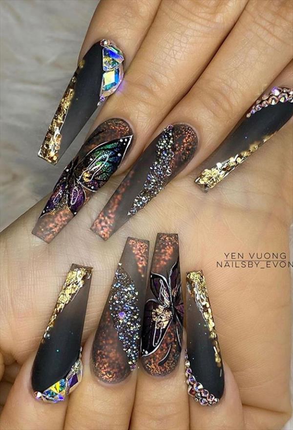 70 Alluring acrylic coffin nails design for long nails! - Fashionsum