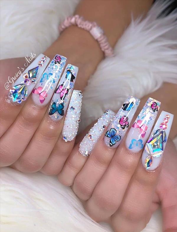 70 Alluring acrylic coffin nails design for long nails! - Fashionsum
