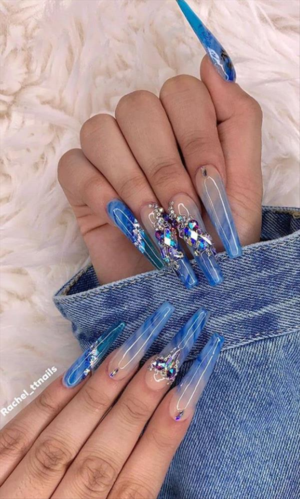 60+ Trendy Acrylic Coffin Nails Design To Light Up Your Spring & Summer ...