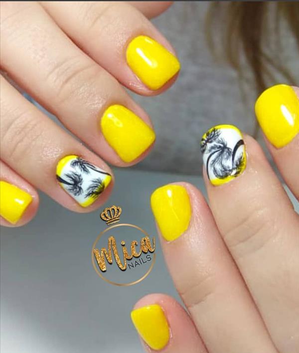 57 Chic Acrylic Yellow Nails Art For Spring Nails Design - Fashionsum