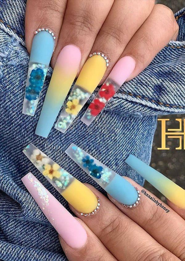 60+ Trendy Acrylic Coffin Nails Design To Light Up Your Spring & Summer ...