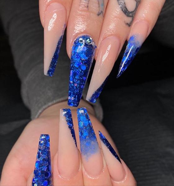 50 "High Beauty" Healing Acrylic Blue Coffin Nails For Summer - Latest