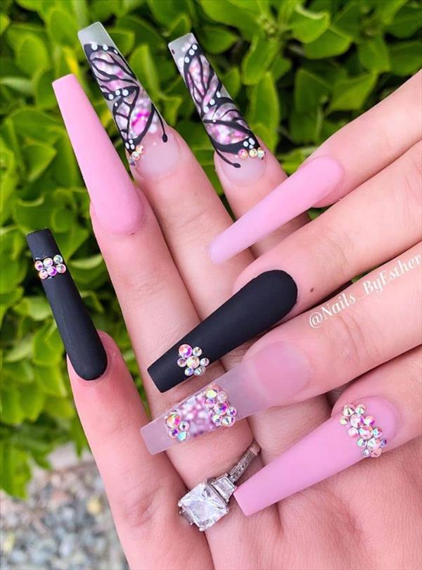 44 Classy long coffin nails design to rock your days! Latest Fashion