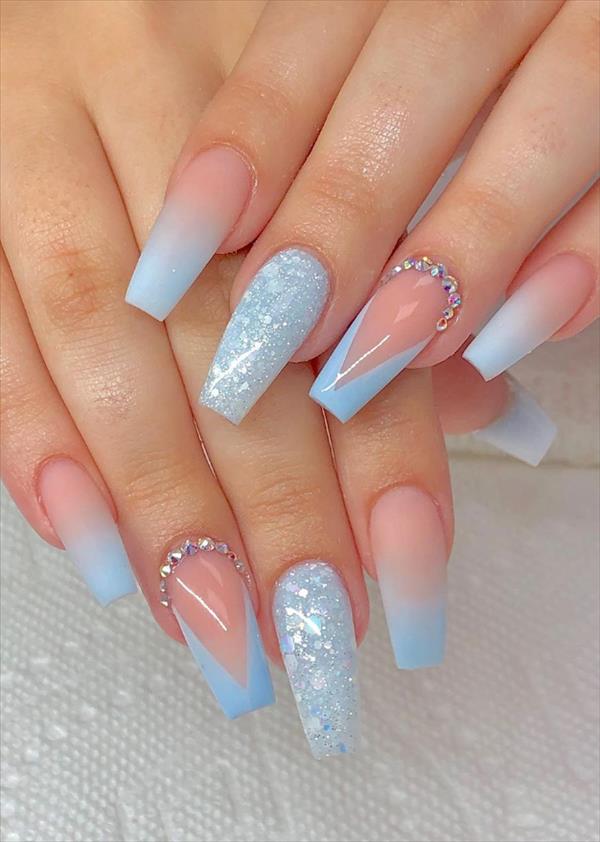 one color acrylic nails