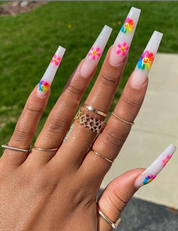 nail ideas coffin long