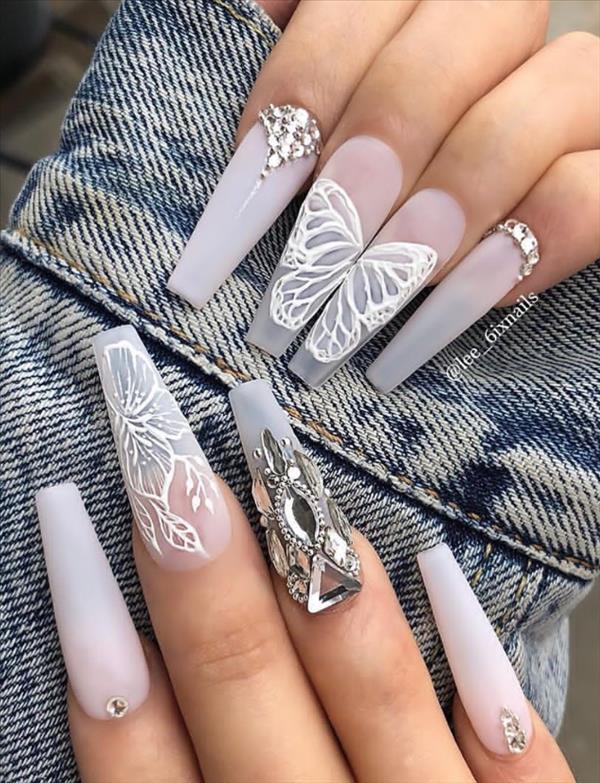 40 Beautiful Acrylic Coffin Nails Design For Long Nails This Summer ...