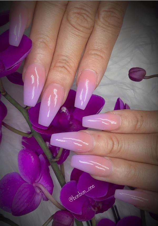 20 Lavender Coffin Nails Design For Acrylic Nails 2020 ...