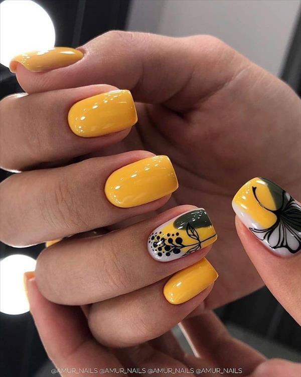 66 beautiful summer nails design with natural short square nails