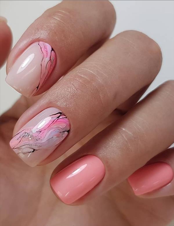 66 beautiful summer nails design with natural short square nails