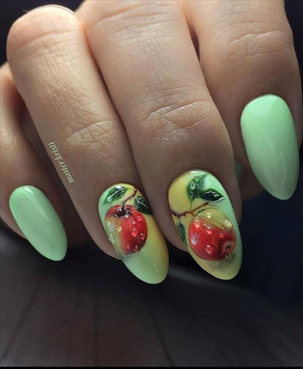 20 Cute short friut nails to cool your summer days! - Fashionsum