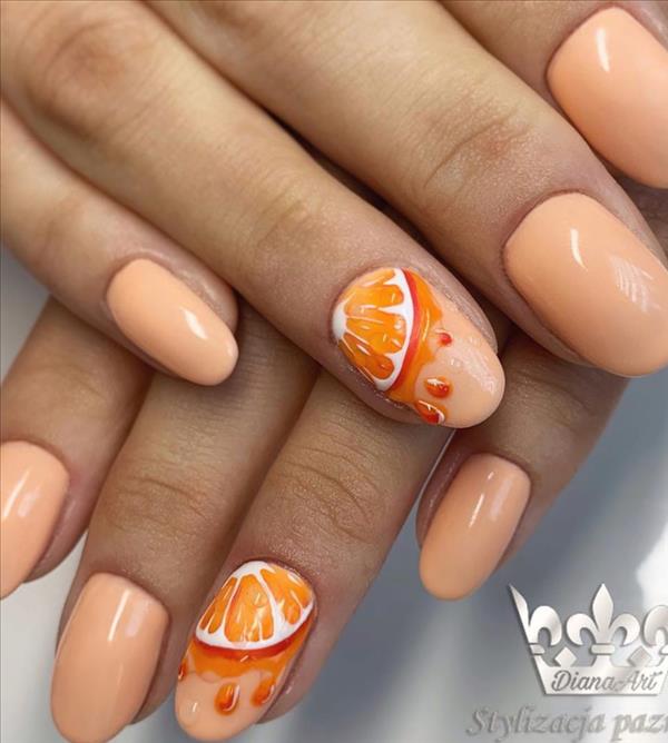 20 Cute short friut nails to cool your summer days! - Fashionsum