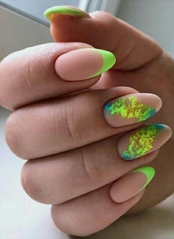 Nails fashion Bright yellow nails color ideas for short summer nails