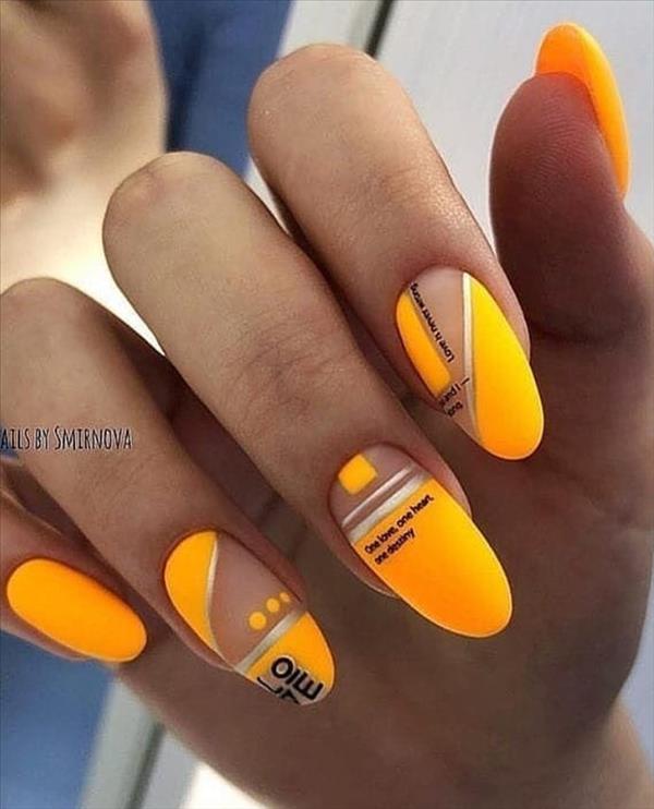 Nails fashion | Bright yellow nails color ideas for short summer nails ...