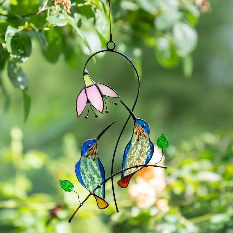 Best Mother's day gift 2021- Stained glass humming bird suncatcher 