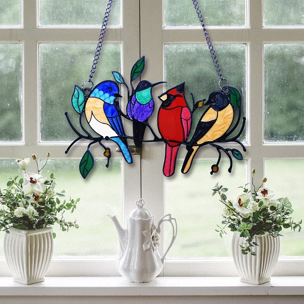 Best Mother's Day gift 2021- Stained glass humming bird suncatcher 