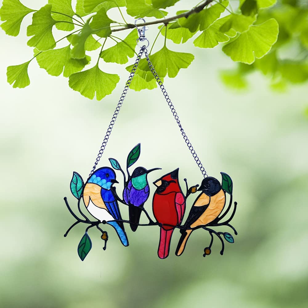 Best Mother's Day gift 2021- Stained glass humming bird suncatcher 