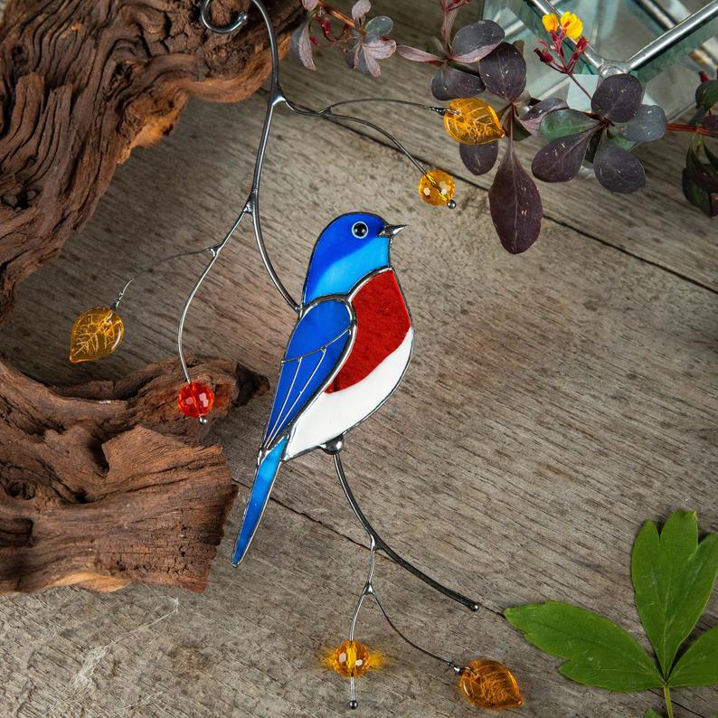 Best Mother's Day gift 2021- Stained glass humming bird suncatcher 