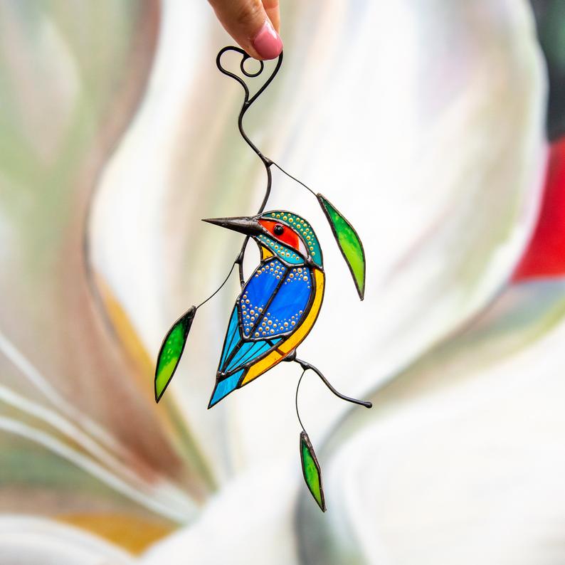 Best Mother's Day gift 2021- Stained glass humming bird suncatcher 