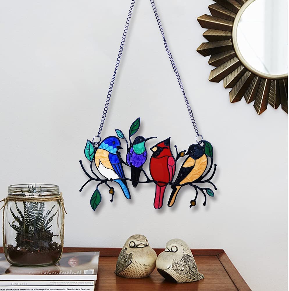 Best Mother's Day gift 2021- Stained glass humming bird suncatcher 