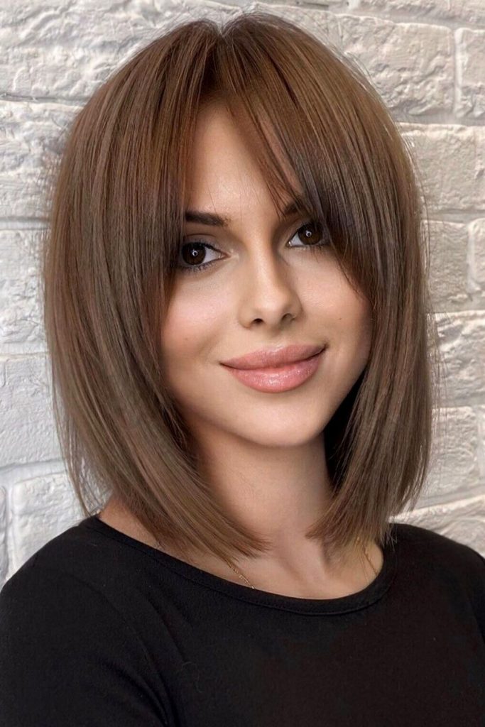 Best Curtain bangs haircut for straight hair