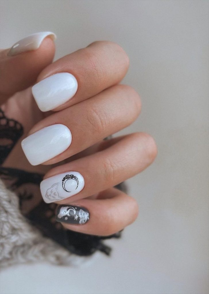 35 Pretty short acrylic nails ideas with oval and square nail shape